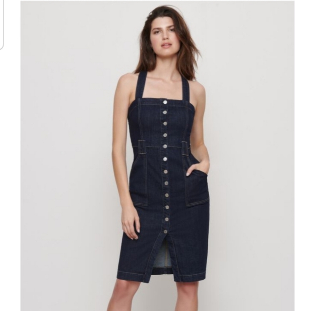 Dynamite Denim Crossback Midi Dress